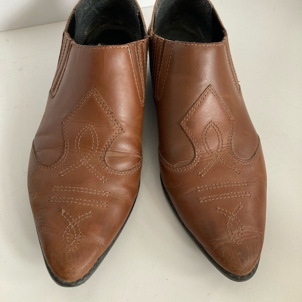 Vintage Mootsies Tootsies Brown Leather Cowboy Boot Shoe Women’s Size 8